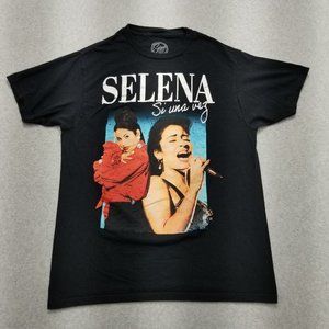 Selena Shirt‎ Mens Medium Black Short Sleeve Crew Neck Unisex
